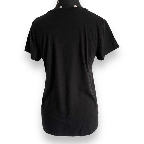 Time and Tru Womens Top Sz S 4 6 Black Crew Neck Pullover Short Sleeve Solid Tee - Picture 4 of 7